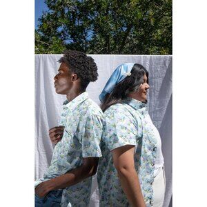 Carmico Apparel unisex shirt S Daybreak button up shirt clouds tulips